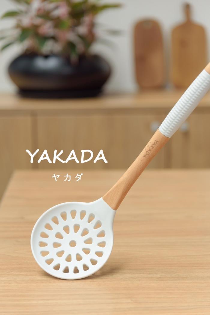Gambar Peralatan Masak Aesthetic White Sutil Silicone Kayu Wooden Modern/203B - E.DRAININGSPOON dari Ollahomeliving undefined Tokopedia
