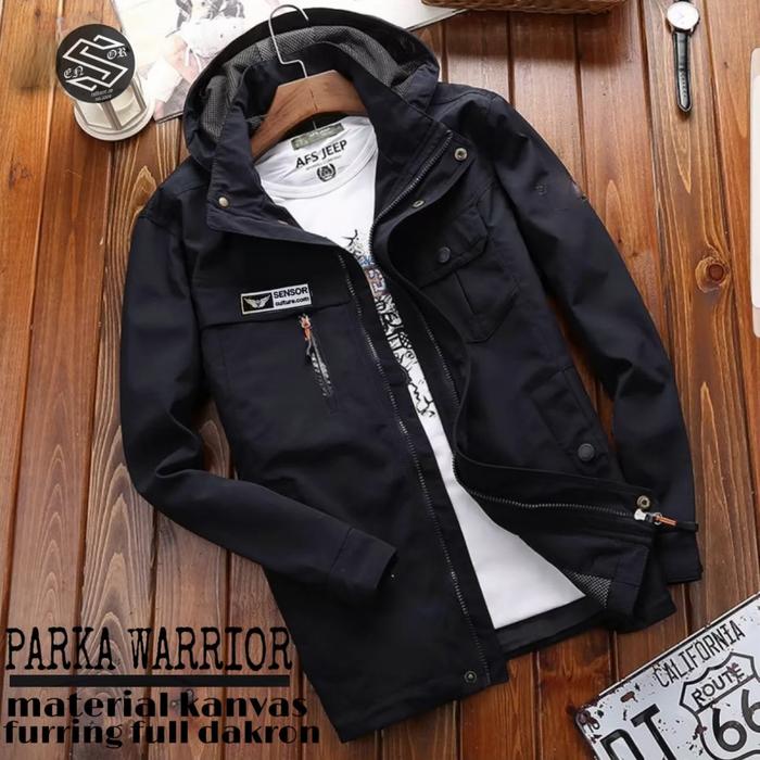 Gambar jaket parka pria warrior terbaru / jaket pria bahan tebal premium - Hitam, M dari FRANK ID undefined Tokopedia