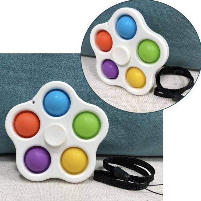 Gambar Mainan Edukasi Anak Fidget Spinner Pop It - 5 Pop - Putih dari DJ_88 Olshop undefined Tokopedia