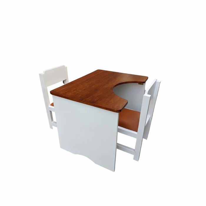 Gambar meja + kursi terapi anak meja terapi wicara - coklat-putih, meja + 2 kursi dari Laren aviary undefined Tokopedia