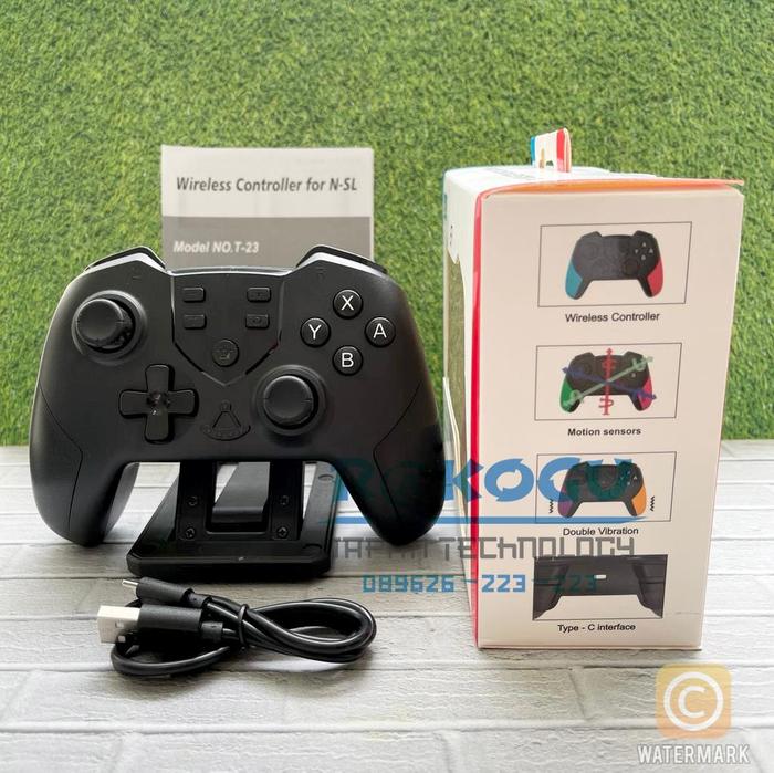 Gambar Wireless Joystick Nintendo Switch Pro Controller T23 Gamepad Bluetooth - Biru Merah dari Rakogu Technology undefined 4 Tokopedia