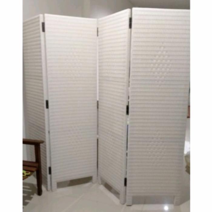 Gambar Sketsel Partisi Penyekat Ruangan portable rotan sintetis harga 1 daun pintu ukuran L50cm×T170cm - Putih, 50 x 170cm dari Siha Sintetis undefined Tokopedia