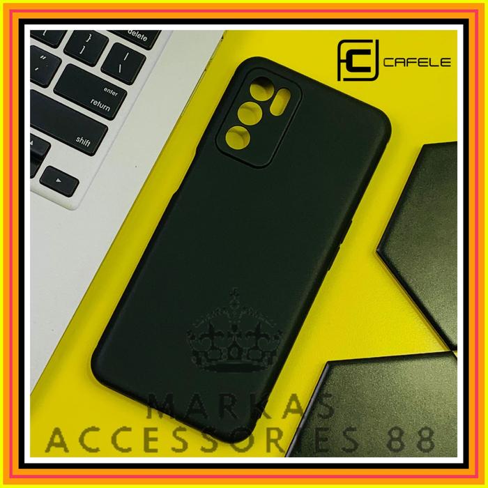 OPPO RENO 4G RENO6 5G MACARON LIST CASE ORIGINAL CAFELE SILICONE  Hitam, Reno 4G - Main Image
