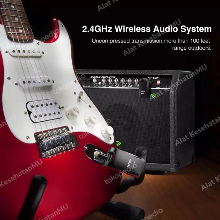 Rosen DC-81 Wireless Guitar System - 2.4GHz Rechargeable Transmitter & Receiver For Instruments