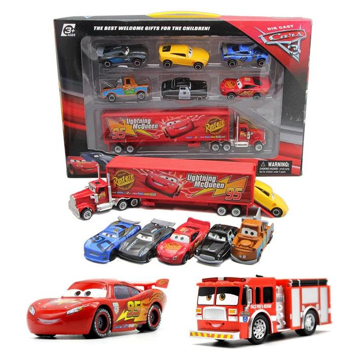 Jual Mainan Anak Disney Pixar Car Lightning McQueen Truck Set Children ...