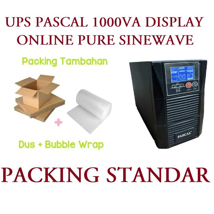 Jual UPS PASCAL 1000VA / 800W ONLINE PURE SINEWAVE UPS DISPLAY ...