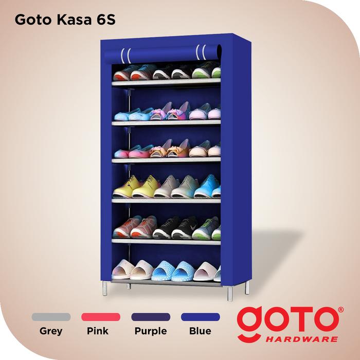 Gambar Shoe Rack Portable Rak Sepatu Lipat Susun 7 Tingkat 6 Ruang Murah - Biru dari Goto Living undefined Tokopedia