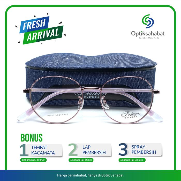 Gambar FRAME KACAMATA BELIEVE EYEWERE ORIGINAL H5503 BISA CUSTOM LENSA MINUS - Ungu, Hanya Frame dari Sahabat Eyewear undefined Tokopedia