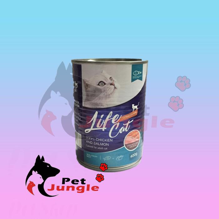 Gambar MAKANAN KUCING LIFE CAT KALENG ADULT & KITTEN 400GR - CHICKEN SALMON, 400GR dari Pet Jungle undefined Tokopedia