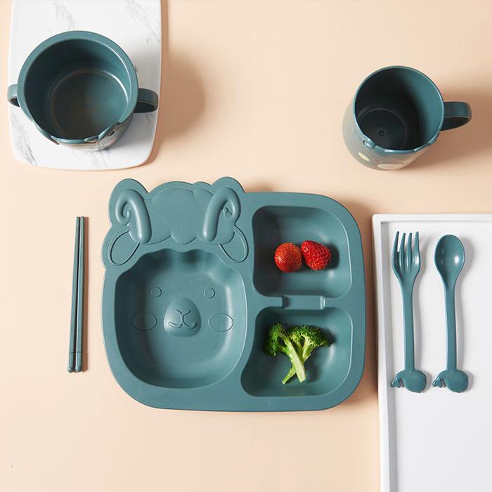 Gambar Wheat Straw Baby Dinner Set - Pink Sheep [Alat Makan Anak] - Hijau dari Hundred Acre undefined Tokopedia