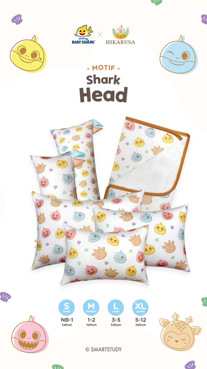Gambar HIKARUSA BABYSHARK Pinkfong Bantal Guling Size Jumbo XL - Shark Head, Guling XL dari Polly Baby Shop undefined Tokopedia