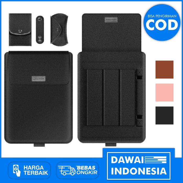 Gambar Tas Laptop 13 14 15 inch Universal Asus Acer Macbook Air Stand Sleeve - Hitam, 14-15 dari Dawai Indonesia undefined Tokopedia