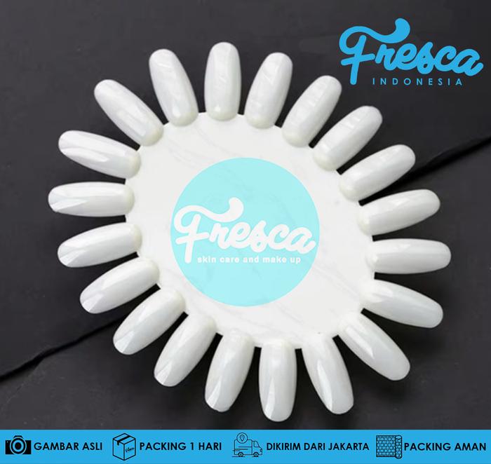 Gambar Wheel Of Nails Delapan Belas Kuku Palsu Fake Nail Art Display Kuku Pal - Oval 20 Slot, Putih Susu dari Fresca.id undefined Tokopedia