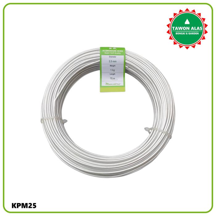 Gambar Kawat Bonsai Aluminium Murah Lokal Putih Silver Roll 1 Kg - 2,5 mm dari Toko Alat Bonsai undefined Tokopedia