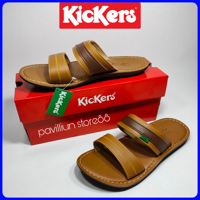 Gambar sandal kickers pria kulit - sandal selop pria - sandal pria casual - tan, 39 dari PavilliunStore undefined Tokopedia