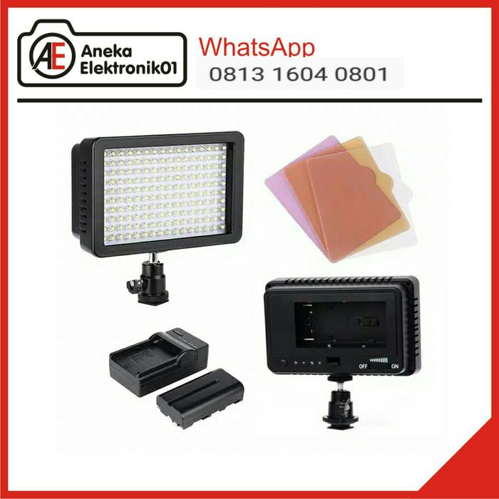 Gambar paket Lampu Led Video Lighting HD-160 plus Baterai & Charger dari Kios Alifa_NEW undefined Tokopedia