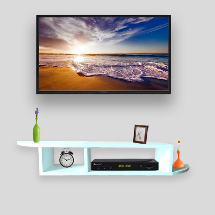 Gambar Rak Tv Dinding Minimalis Gantung/Meja TV Kayu Pajangan Tempel Dinding - Putih dari DEcTionS Living undefined Tokopedia