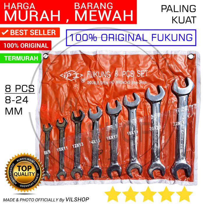 Gambar KUNCI PAS 8-24 FULL 1 SET 8 PCS FUKUNG ASLI ORIGINAL RING PAS BAUT - 8pcs 6-22mm dari VilShop Official undefined Tokopedia
