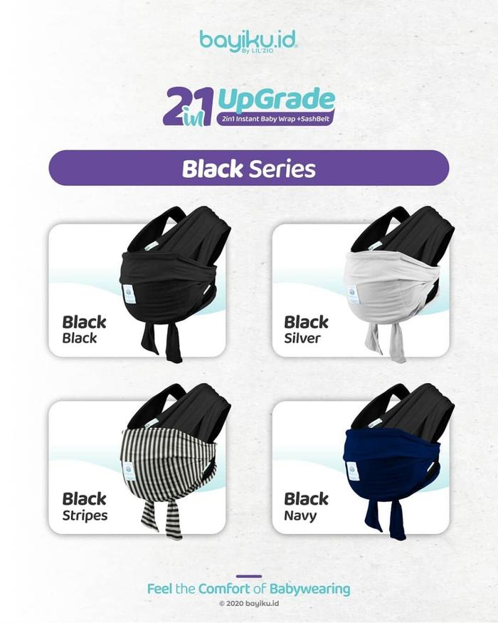 Gambar Baby Wrap 2in1 Upgrade plus Sashbelt - Instant Baby Wrap Bayiku - Hitam, L dari Aurel Babyshop undefined Tokopedia