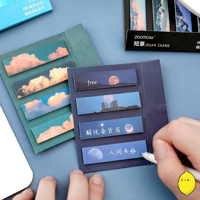 Gambar Sticky Notes Strip Misty Poetry Club Label - Fireworks dari Lemon Tree Stationery undefined Tokopedia