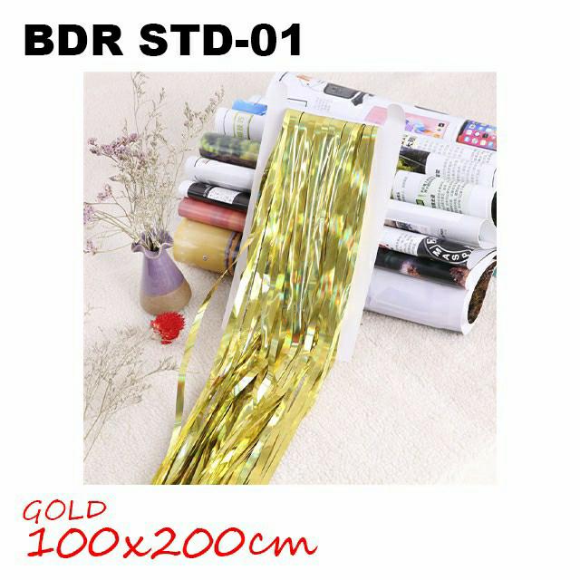 Gambar Tirai Foil / Curtain Foil / Backdrop Tirai Dekorasi Ulang Tahun - Gold dari Vania Es Store undefined Tokopedia