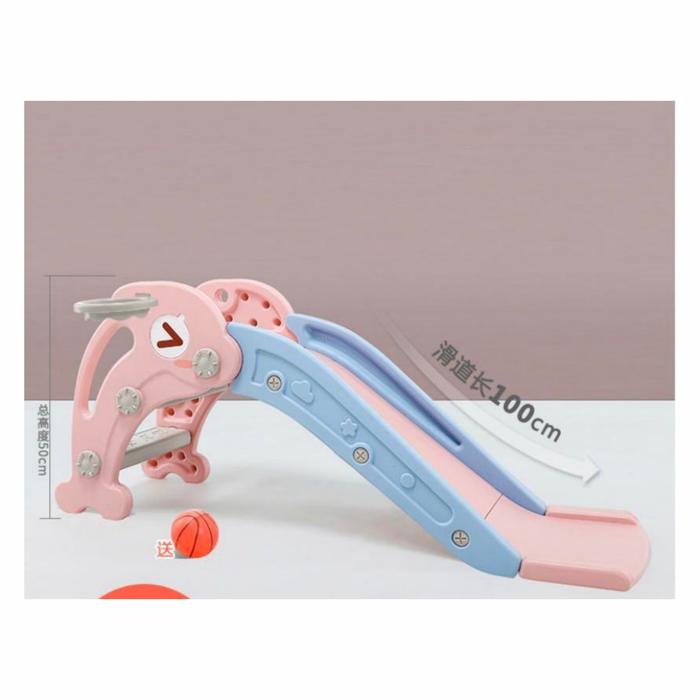 Gambar Mainan Anak Prosotan Dolphin Slide Playground + Ring Basket - Merah Muda dari Win Toy's undefined Tokopedia