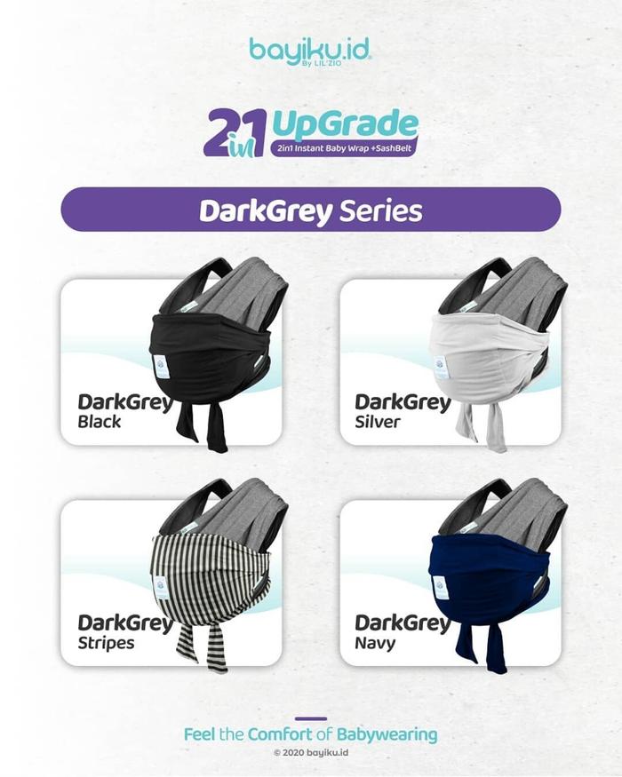 Gambar Baby Wrap 2in1 Upgrade plus Sashbelt - Instant Baby Wrap Bayiku - Abu-abu, XL dari Aurel Babyshop undefined Tokopedia