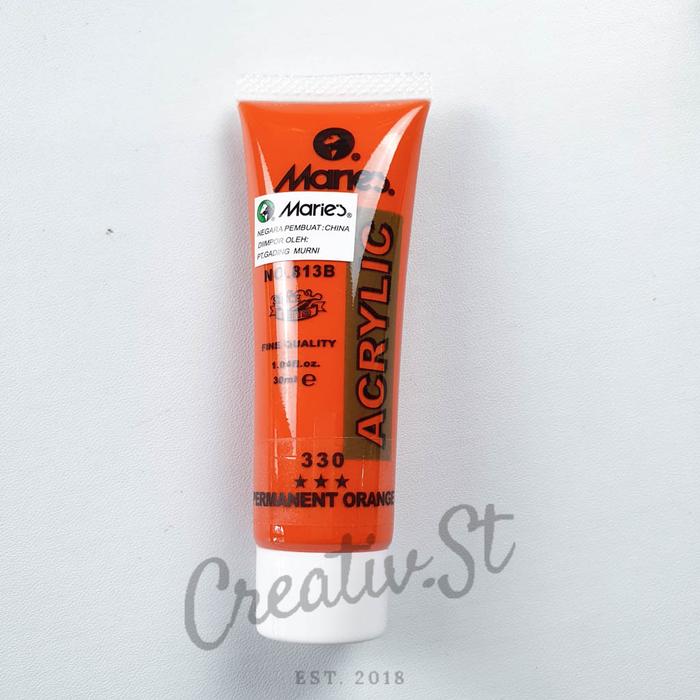 Gambar Maries Cat Akrilik Kreasi 30 Ml Acrylic Paint Color Part 3 - 330 Perm Orange dari Creativ Stationery undefined Tokopedia