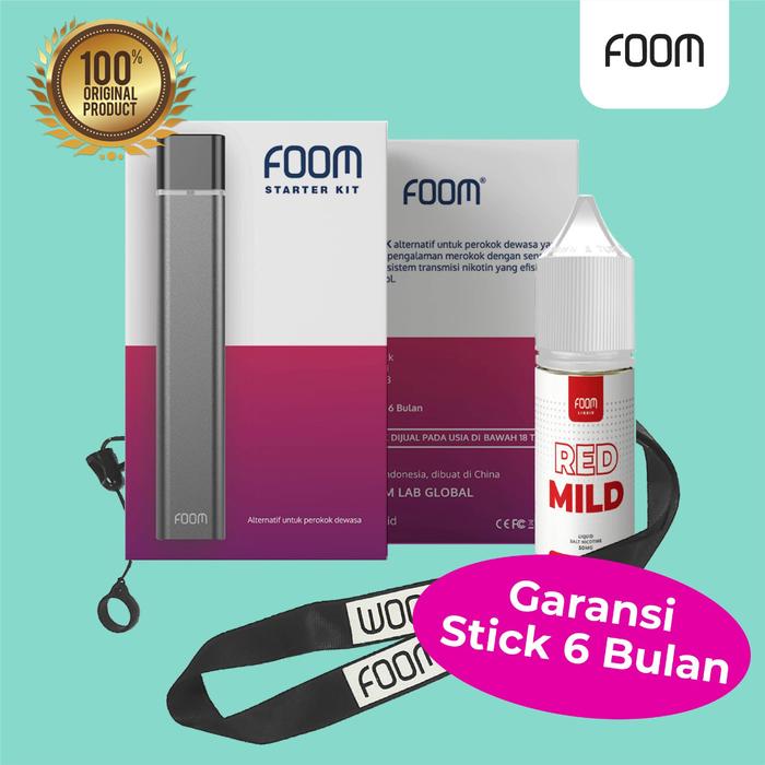 Gambar FOOM Bundling Starterkit. Stick - Cartridge - Lanyard - LlQUlD15ml - RED MlLD dari FOOM LAB GLOBAL undefined Tokopedia