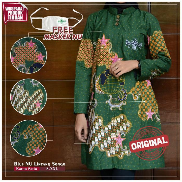 Gambar Blus NU nahdlatul Ulama Lintang Songo Kain Satin dari Toko NU67 undefined Tokopedia