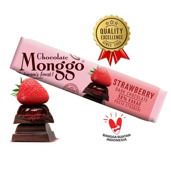 Gambar Mango & Dark Cokelat | Chocolate Monggo 40g | Coklat Hitam Manga Snack - Strawberry dari Chocolate Monggo Indonesia undefined Tokopedia