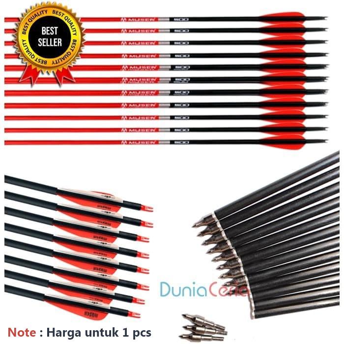 Gambar Anak Panah Arrow Musen 7.8mm Spine 500 Carbon MSTJ-78RS dari Dunia Ceria undefined Tokopedia