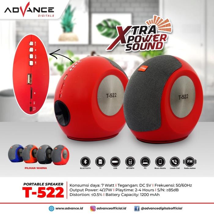 Gambar Speaker Bluetooth Music Box T522 Advance T-522 - Biru dari Mitra Ecomm undefined Tokopedia