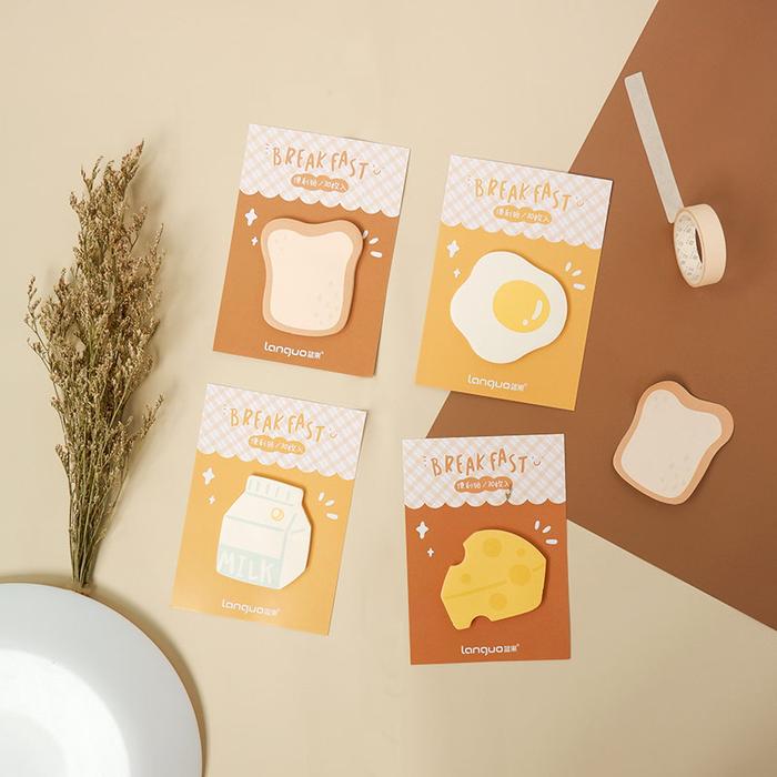 Gambar Hello Breakfast Sticky Notes - Catatan Tempel - Notes Tempel - BREAD dari Pinkabulous undefined Tokopedia