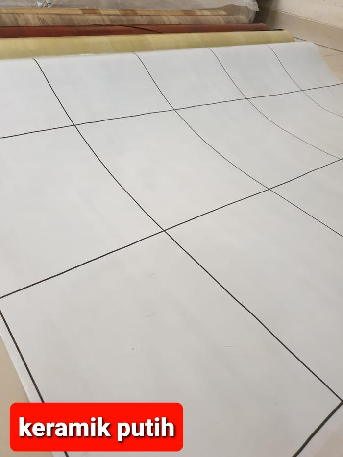 Gambar Karpet lantai vinyl kilap meteran lebar 120cm tebal 0.3mm 1 Roll isi 20 Meter - keramik putih dari Kurnia Karpet undefined Tokopedia