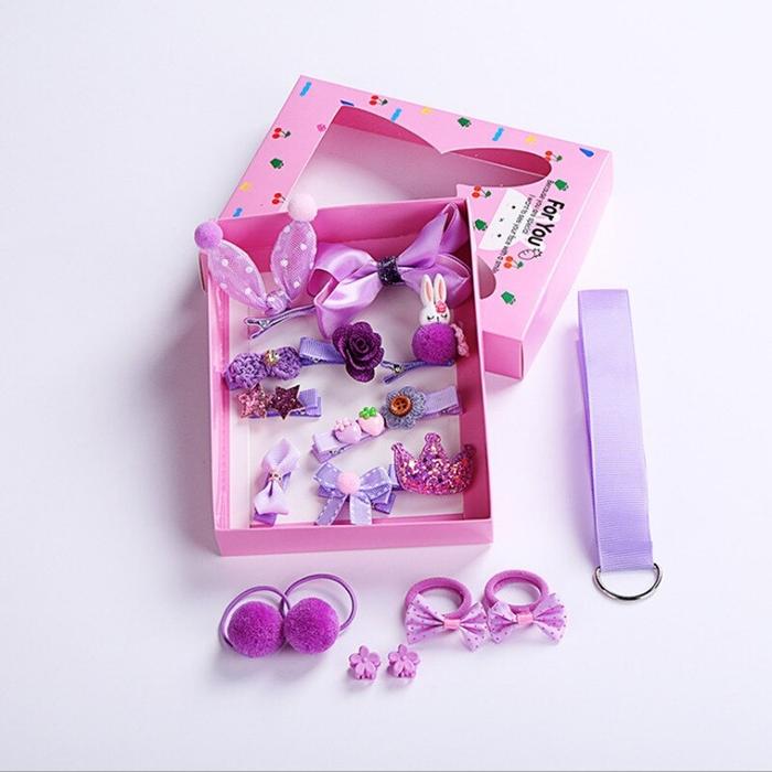 Gambar [COD] RB C19 Ikat Rambut Karet Pita Anak 18in1 Jepit Rambut Anak Aksesoris - Ungu dari RB TOYS AND TECHNOLOGY undefined Tokopedia