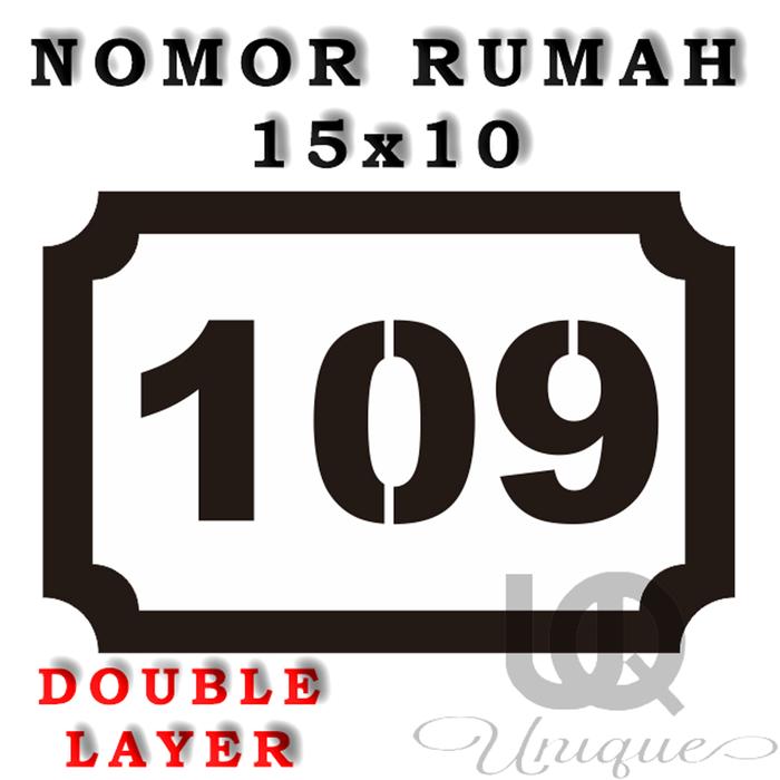 Gambar Nomor rumah double layer 15x10 nomer kamar NR9 apartment hotel acrylic - Back Hitam, Tulisan Hitam dari Unique Official Store undefined Tokopedia