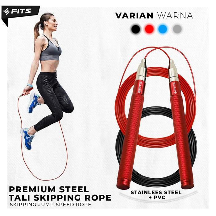 Gambar SFIDN FITS Premium Steel Tali Skipping Rope | Skipping Jump Speed Rope - Hitam dari SFIDN FITS Shop undefined Tokopedia