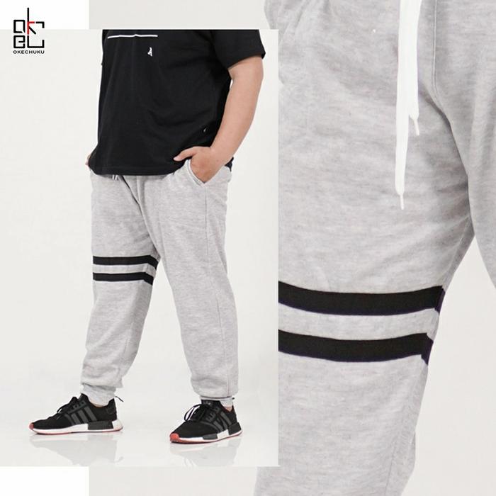 Gambar celana joger pria training jogger pants panjang Big size jumbo KEVIN - abu muda dari Fran's Collection undefined Tokopedia
