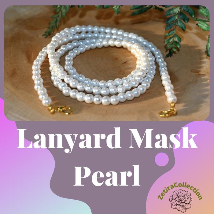 Gambar Lanyard Mask Big Pearl Glossy 80cm Tali Masker - WHITE dari ilouyouCollection undefined Tokopedia