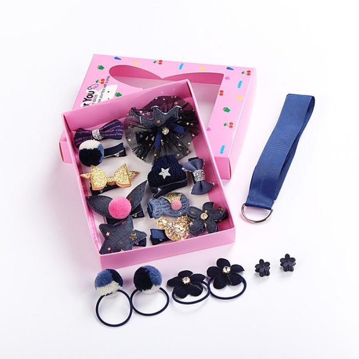 Gambar [COD] RB C19 Ikat Rambut Karet Pita Anak 18in1 Jepit Rambut Anak Aksesoris - Biru Tua dari RB TOYS AND TECHNOLOGY undefined Tokopedia