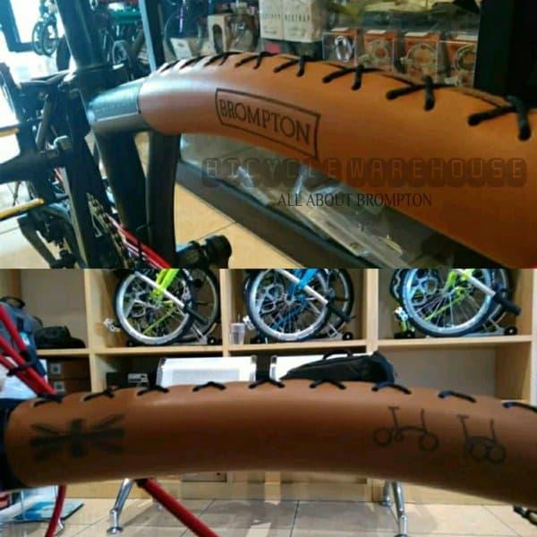 Gambar Aksesoris Sepeda Lipat - Cover Frame Kulit Sapi Asli Costum Design - Merah dari Bicycle warehouse shop undefined Tokopedia