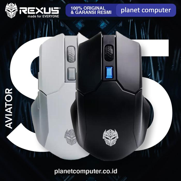 Gambar Rexus S5 Aviator Mouse Gaming Wireless - Hitam dari Planet Computer Store undefined Tokopedia