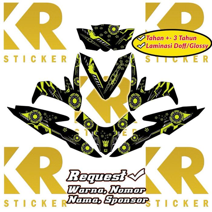 Gambar Stiker decal beat ESP / Beat Street fullbody Custom desain - Kuning Stabilo dari KR Sticker Custom undefined Tokopedia