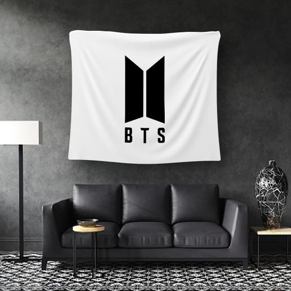 Gambar bendera KPOP BTS FANS ARMY LOGO flag AESTHETIC poster kain - Putih, 100 X 100 dari casamedia undefined Tokopedia