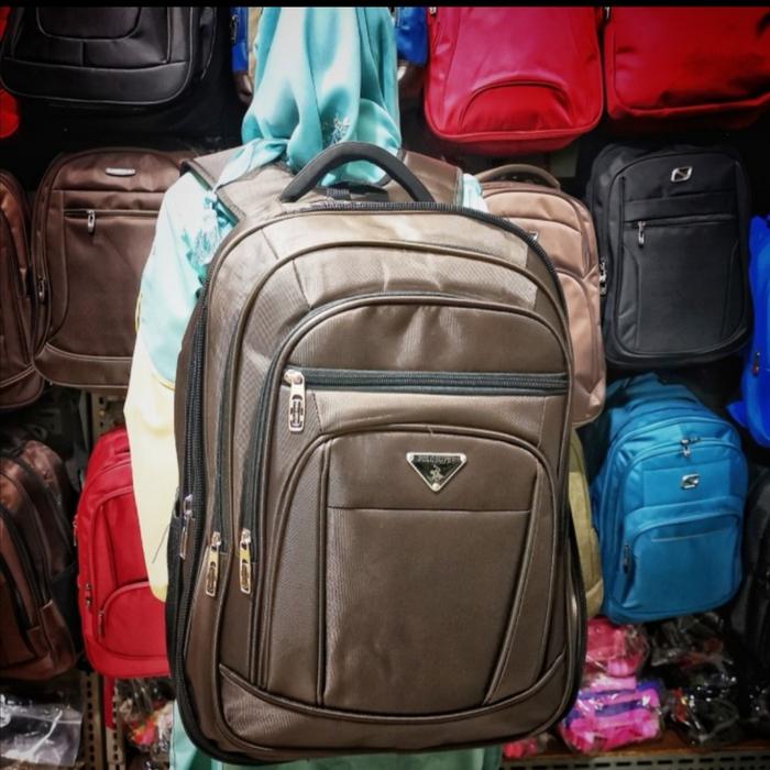 Gambar Ransel Laptop Jumbo 20inch USB dan Expanding Polo Super ORIGINAL - Cokelat dari Toko Tas Lotus undefined Tokopedia