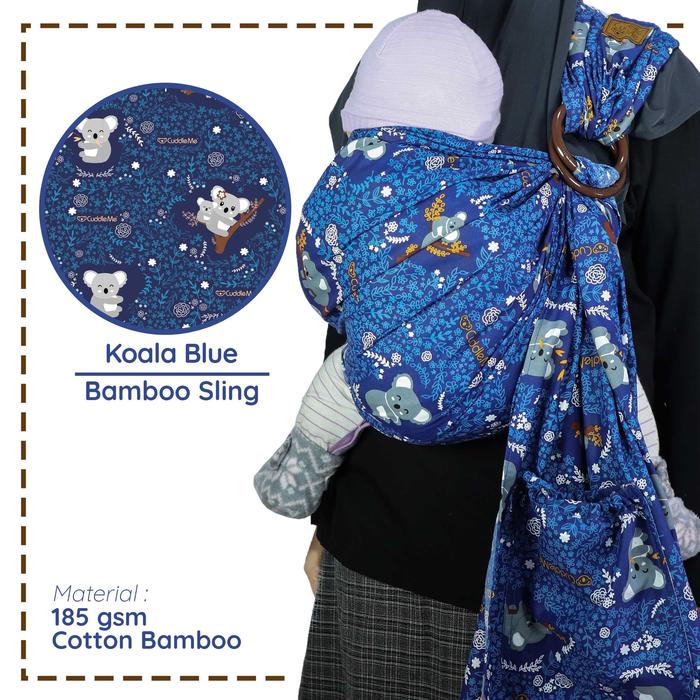 Jual Ring Sling Bamboo Cuddle me gendongan bayi KOALA BLUE