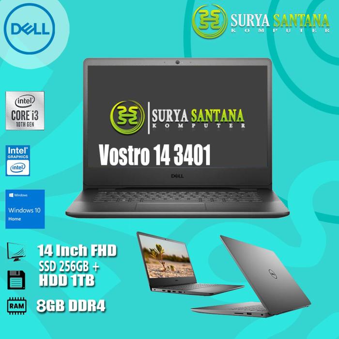 Jual DELL VOSTRO 14 3401|Core i3-1005G1|8GB|256GB SSD|+1TB HDD|14