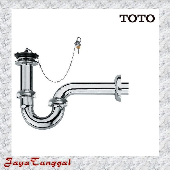 Gambar TOTO 1" PLUG & CHAIN WASTE WITH P-TRAP / LEHER ANGSA TX709AN L=214mm dari Jaya Tunggal Surabaya_NEW undefined Tokopedia
