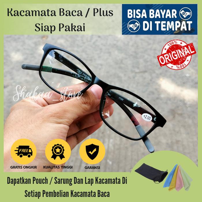 Gambar kacamata baca (+100 s/d +400) lensa baca kacamata plus pria termurah - Hitam dari sakhaastore undefined Tokopedia